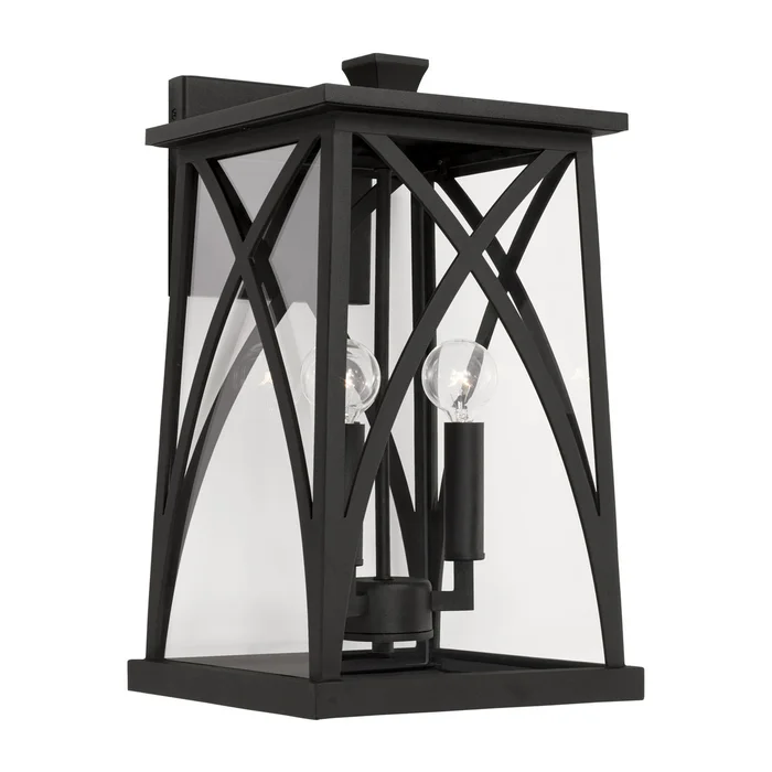 Capital Lighting 946531BK Marshall Three Light Outdoor Wall Lantern, Black