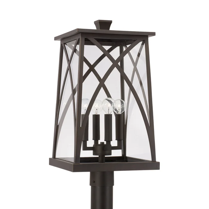 Capital Lighting 946543OZ Marshall Four Light Outdoor Post Lantern, Oiled Bronze