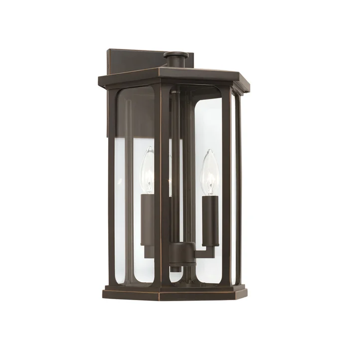 Capital Lighting 946631OZ Walton Three Light Outdoor Wall Lantern, Oiled Bronze