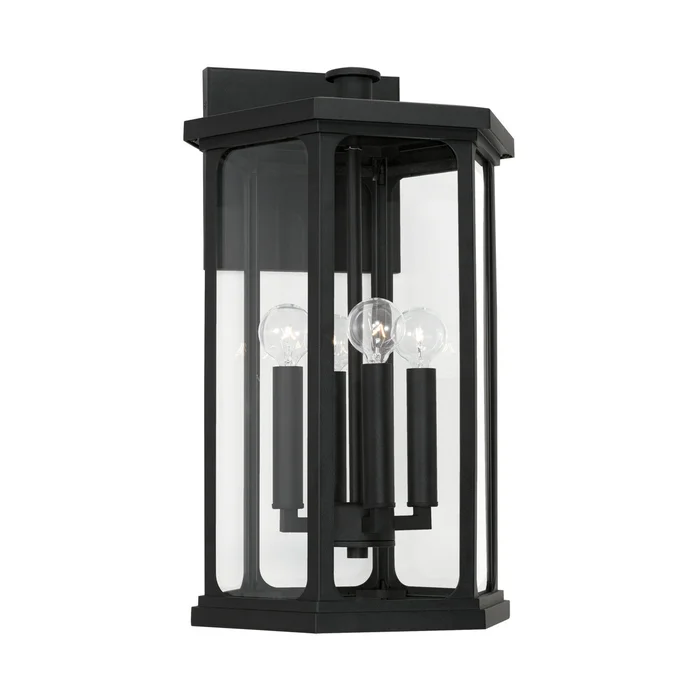 Capital Lighting 946641BK Walton Four Light Outdoor Wall Lantern, Black