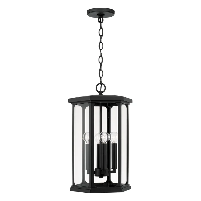 Capital Lighting 946642BK Walton Four Light Outdoor Hanging Lantern, Black