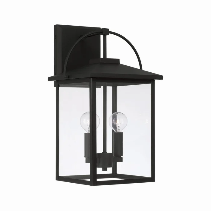 Capital Lighting 948021BK Bryson Two Light Outdoor Wall Lantern, Black