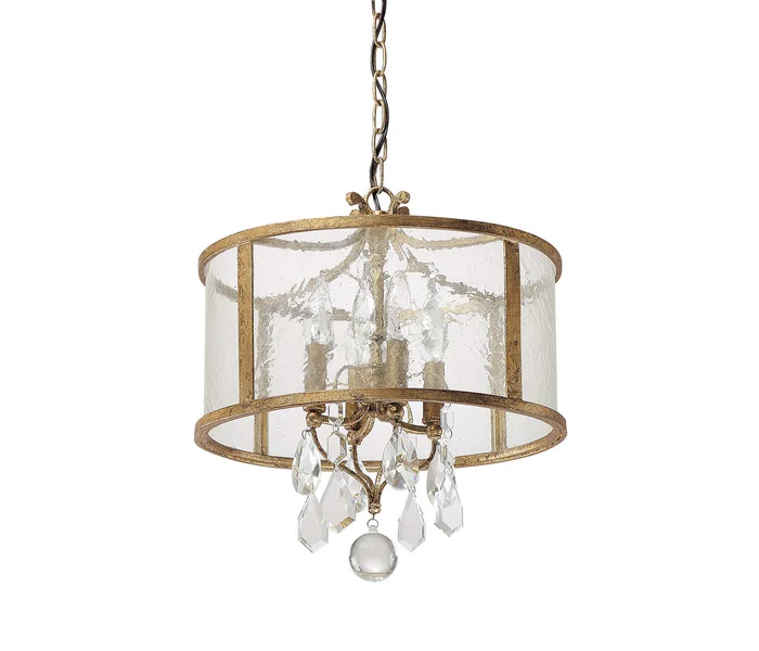 Capital Lighting 9484AG-CR Blakely Four Light Pendant, Antique Gold