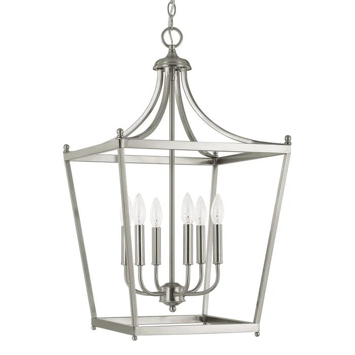 Capital Lighting 9552BN Stanton Six Light Foyer Pendant, Brushed Nickel