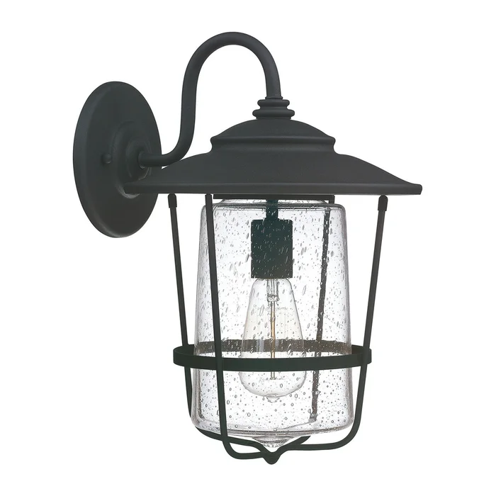 Capital Lighting 9602BK Creekside One Light Outdoor Wall Lantern, Black