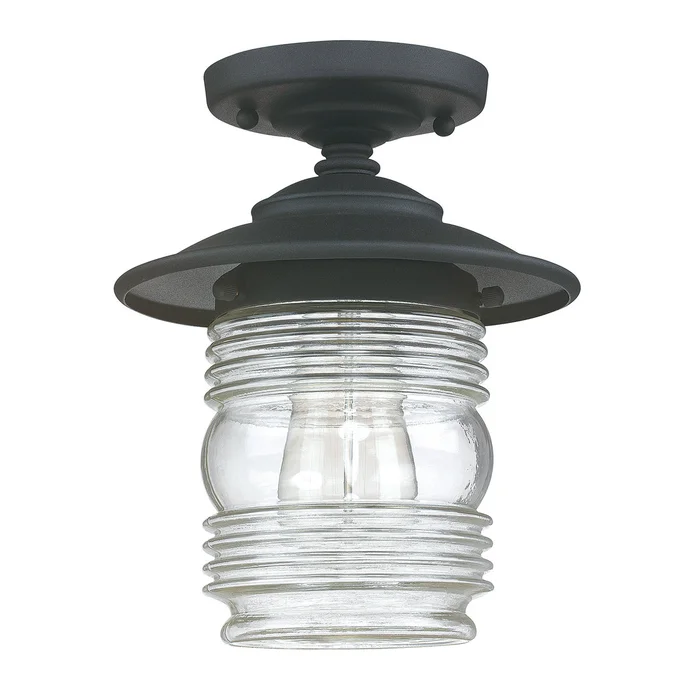 Capital Lighting 9677BK Creekside One Light Outdoor Flush Mount, Black