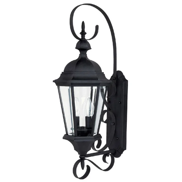 Capital Lighting 9722BK Carriage House Two Light Outdoor Wall Lantern, Black
