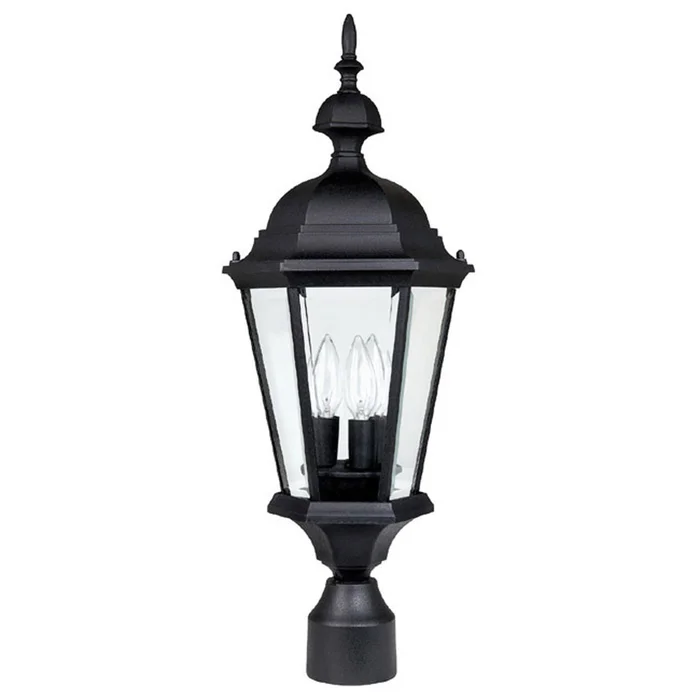 Capital Lighting 9725BK Carriage House Three Light Outdoor Post Lantern, Black