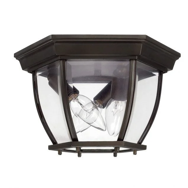Capital Lighting 9802BK Three Light Outdoor Flush Mount, Black