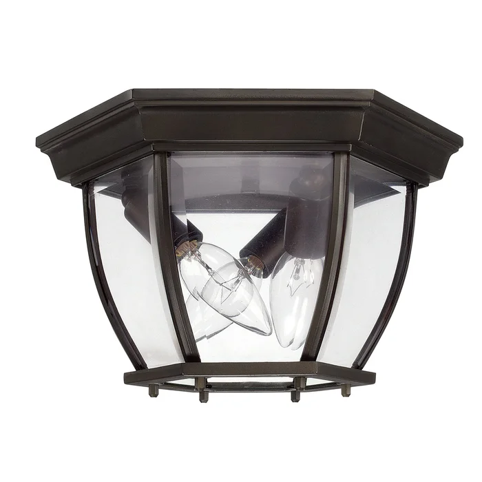 Capital Lighting 9802OB Three Light Outdoor Flush Mount, Old Bronze