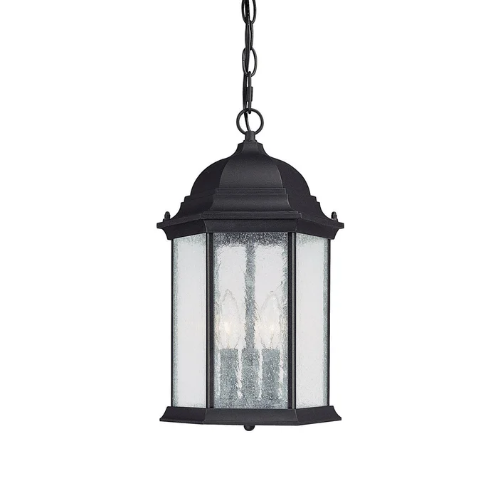 Capital Lighting 9836BK Main Street Three Light Outdoor Hanging Lantern, Black