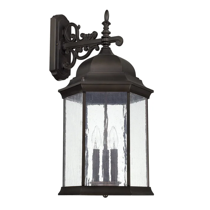 Capital Lighting 9838OB Main Street Three Light Outdoor Wall Lantern, Old Bronze