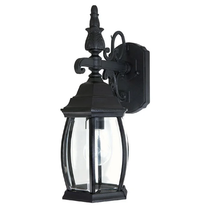Capital Lighting 9866BK French Country One Light Outdoor Wall Lantern, Black