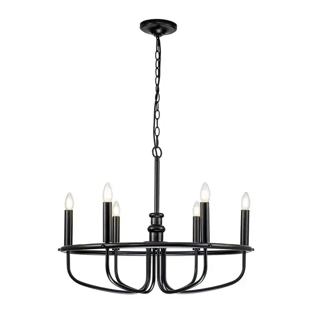 Capitol Hill 6 Light Black Chandelier