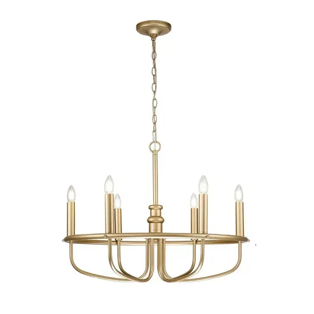 Capitol Hill 6 Light Painted Natural Brass Chandelier