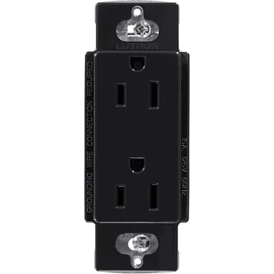 CAR-15-BL Lutron Claro 15 Amp Duplex Outlet, Black