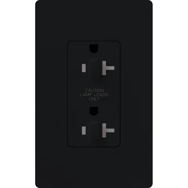CAR-20-DDTR-BL Claro, Gloss, Dual Dimming, Tamper Resistant Receptacle, 20A/125V