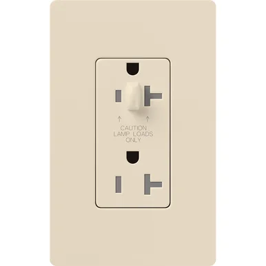 CAR-20-HDTR-LA Claro, Gloss, Half Dimming, Tamper Resistant Receptacle, 20A/125V