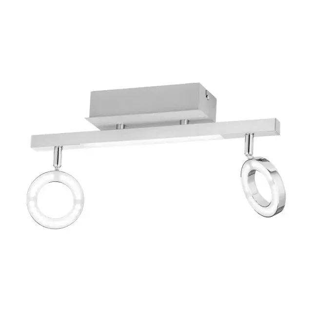 Cardillio 2 Aluminium and Chrome with Satined Shade Spotlight