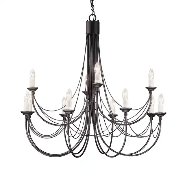 Carisbroke 12 Light Black Chandelier