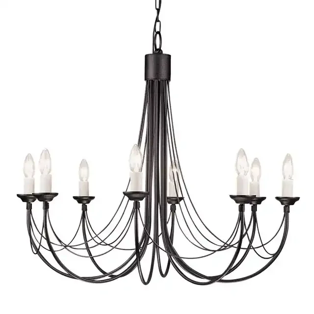 Carisbroke 8 Light Black Chandelier