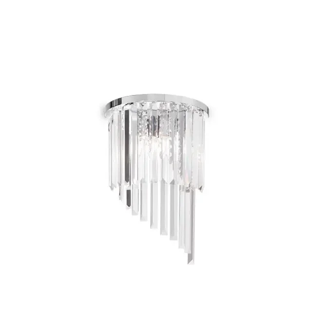 Carlton AP3 3 Light Chrome and Crystal Wall Light