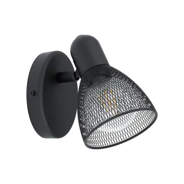 Carovigno Black with Grid Shade Wall Light