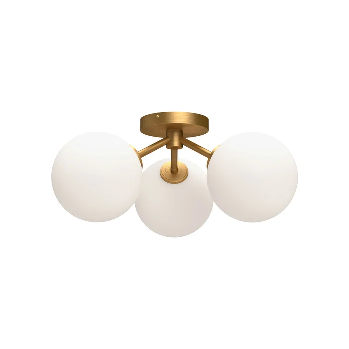 Cassia Three Light Semi-Flush Mount in Aged Gold/Opal Matte Glass (452|SF549315AGOP)