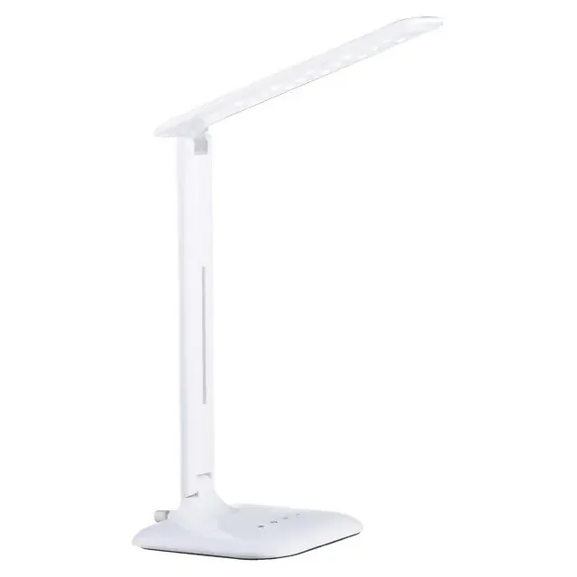 Caupo White Plastic and Steel Table Lamp