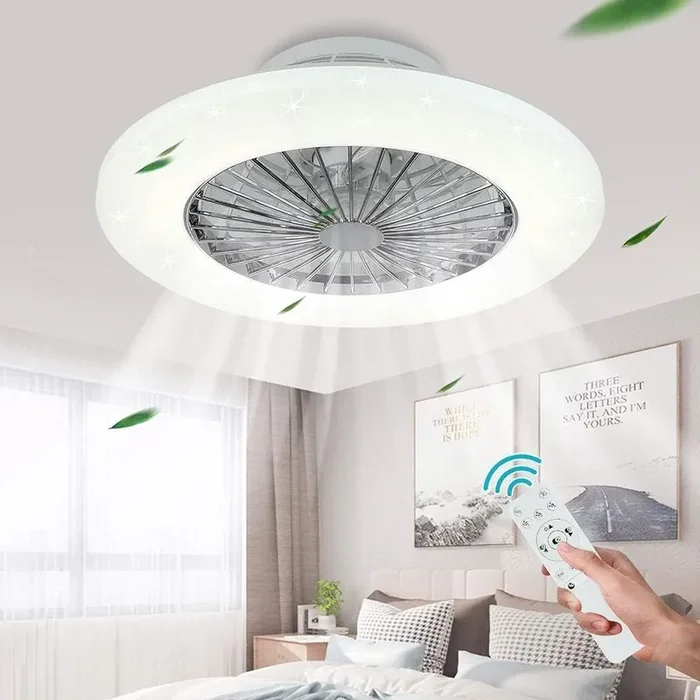Ceiling Fan with Lights 50CM – Modern Low Profile Flush Mount Fan with Remote, 3 Speeds, Dimmable 3000K-6500K LED