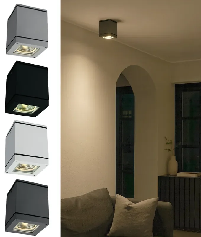 Ceiling Mounted Cube Light for E27 PAR30 – IP54