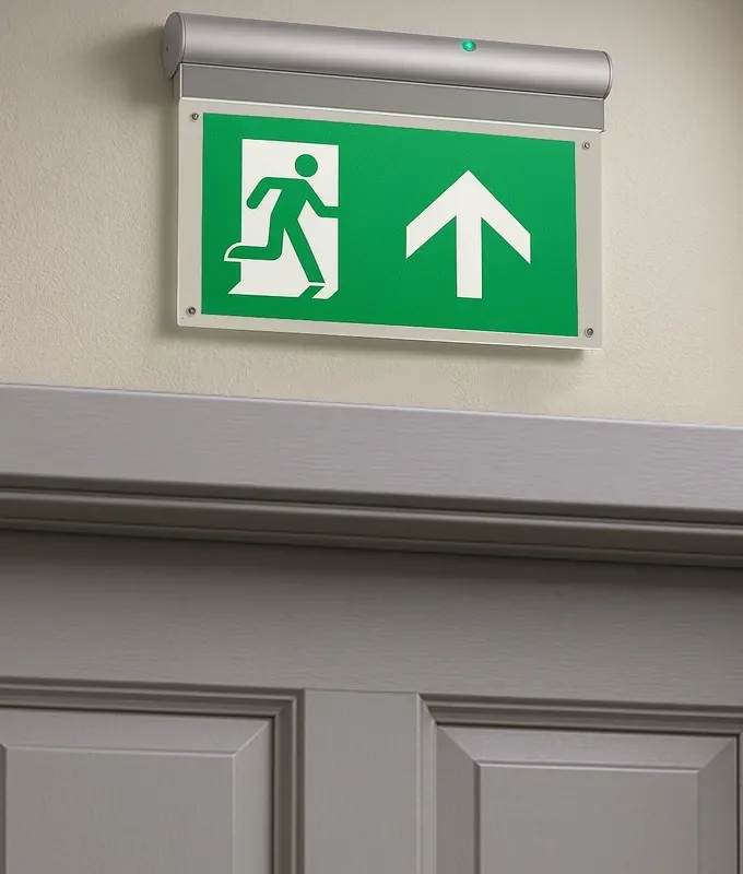 Ceiling or Wall Fixed Illuminated Emergency Exit Sign – LED Double Sided