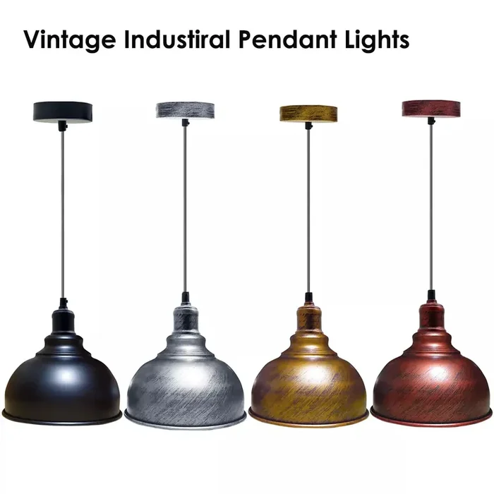 Ceiling Pendant Light Industrial Light Shade E27 LED Hanging Retro Lamp