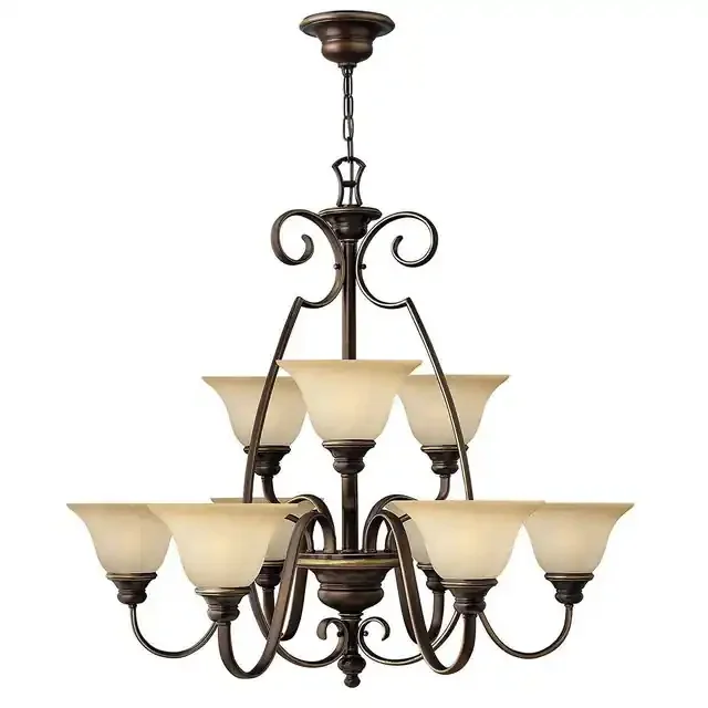 Cello 9 Light Antique Bronze Chandelier