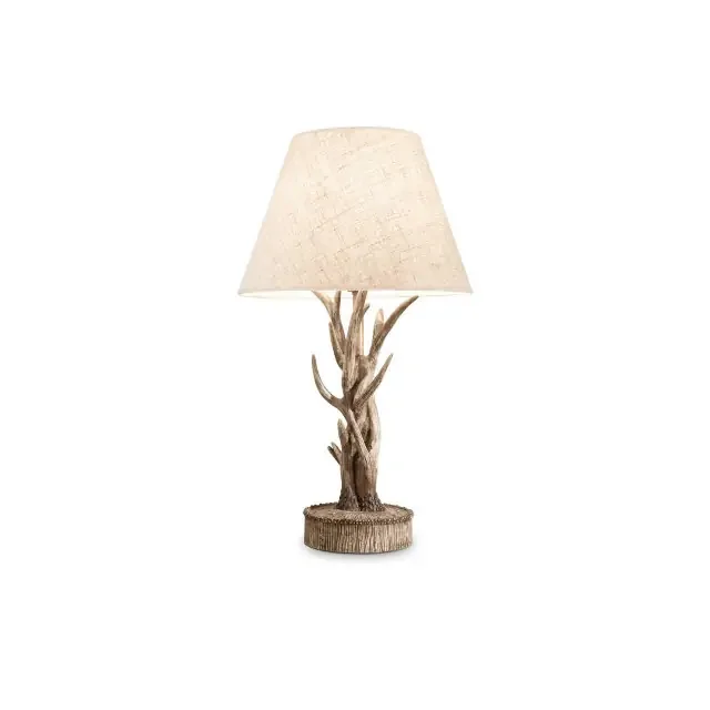 Chalet TL1 Beige with Wood Shade Table Lamp