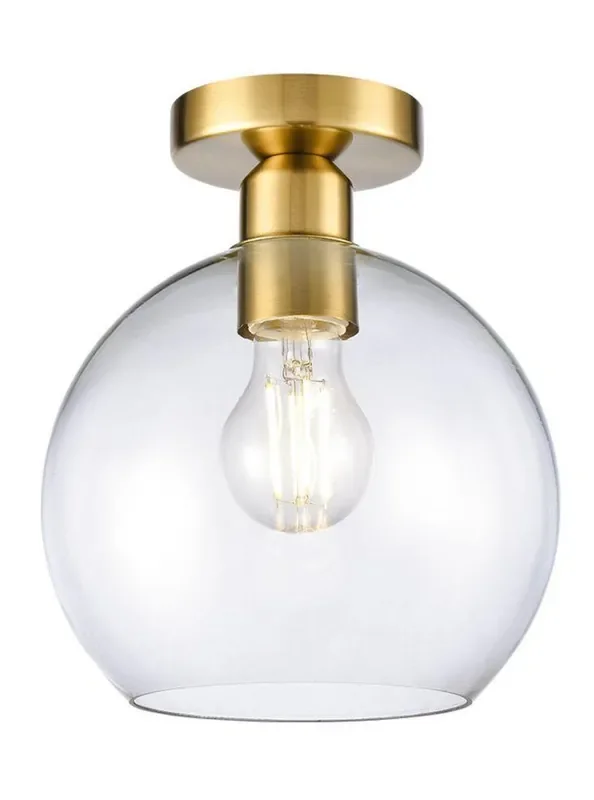 Chalice Aged Brass with Clear Diffuser Flush Ceiling Light