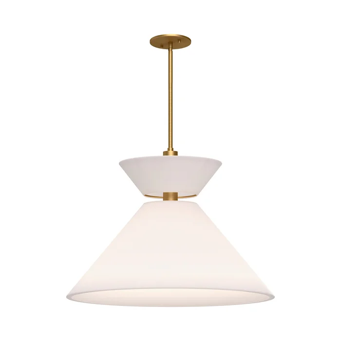 Chapelle One Light Pendant in Aged Gold/White Linen (452|PD543022AGWL)