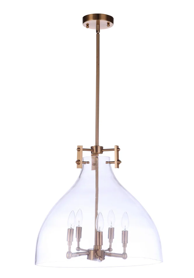 Chardonnay Five Light Pendant in Satin Brass (46|55895-SB)