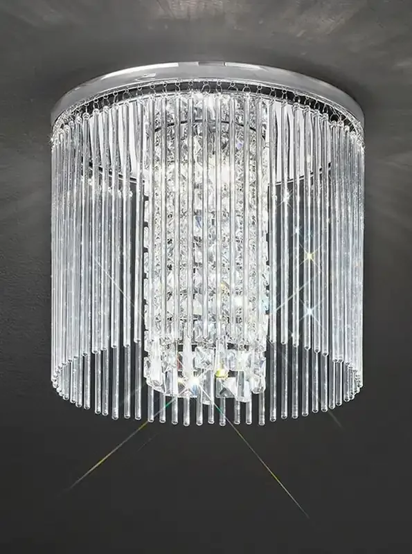 Charisma 3 Light Chrome with Crystals 35cm Flush Ceiling Light
