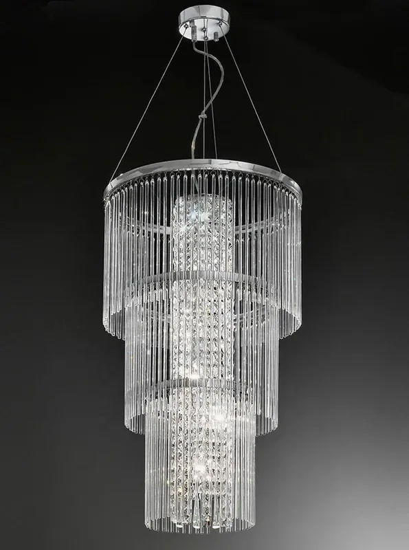 Charisma 6 Light Chrome with Crystal Pendant Light