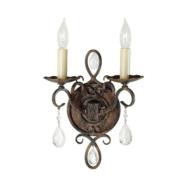 Chateau 2 Light Mocha Bronze Wall Light