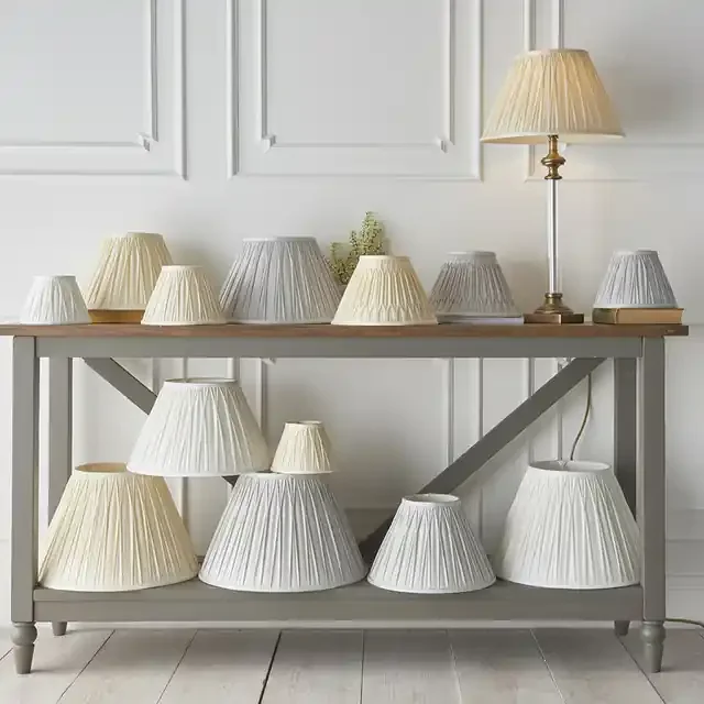 Chatsworth 14 Inch Vintage White Box Pleated Shade Only