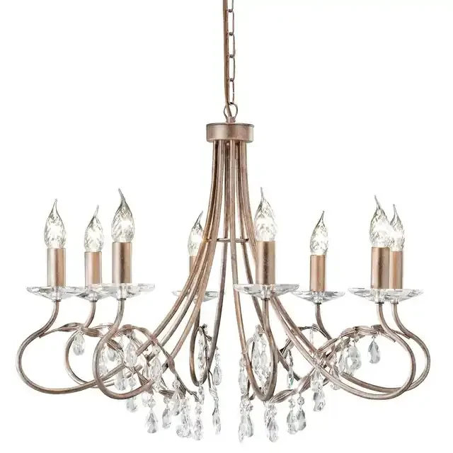 Christina 8 Light Silver Gold Chandelier