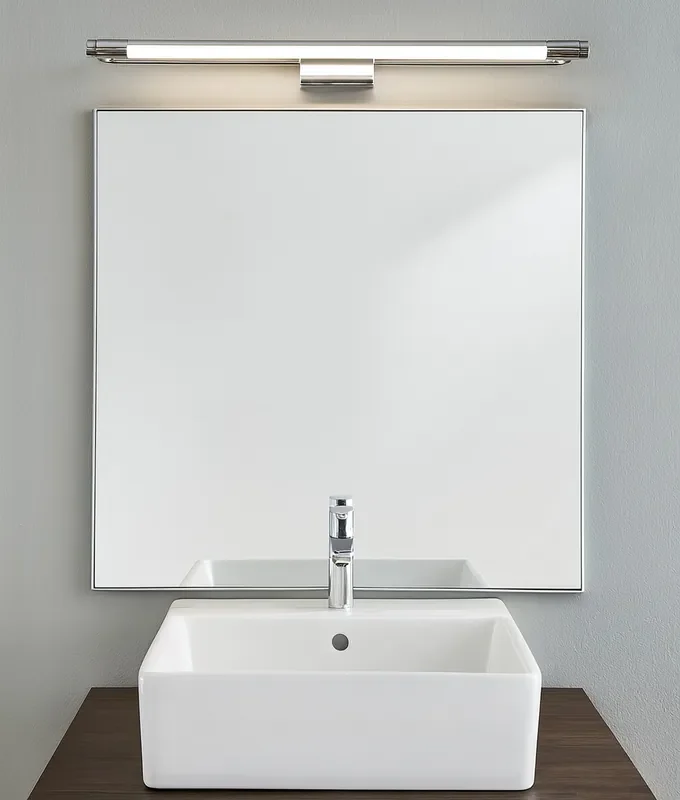 Chrome Wide LED Over Mirror Wall Light – IP44 Rated