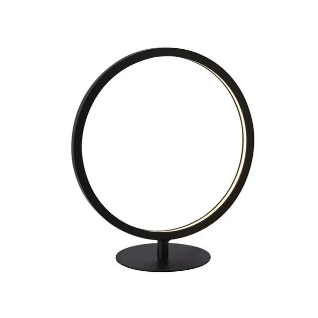 Cirque 1 Light Matt Black Led Ring Table Lamp