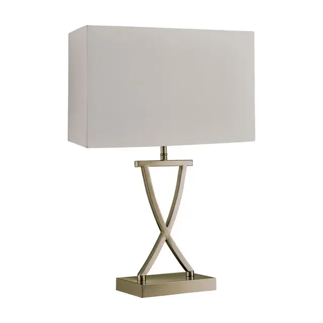 Club Antique Brass with White Rectangular Shade Table Lamp
