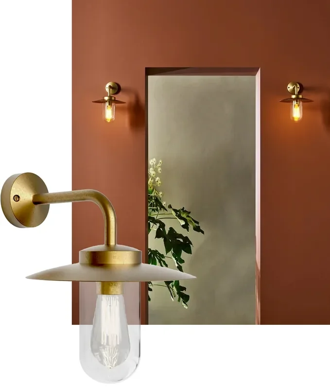 Coastal Natural Brass Exterior Wall Light – IP44