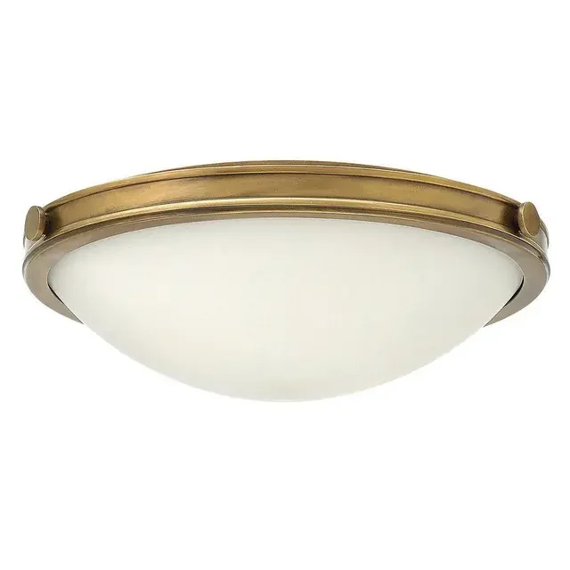Collier 3 Light Heritage Brass Flush Ceiling Light