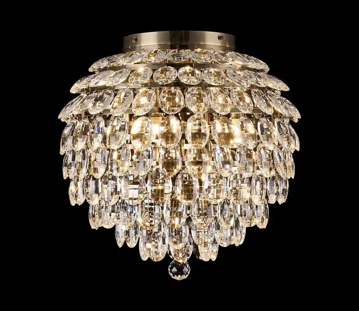 Coniston Large Crystal IP44 Rated Flush Bathroom Light Fitting, 8 Light G9 (Diyas IL32894)