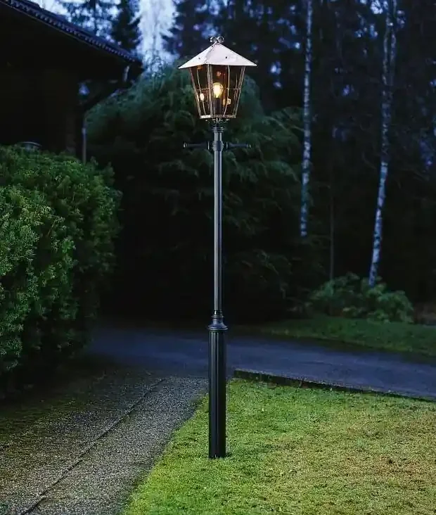 Copper and Clear Glass Lantern for Lamppost Height 2.5m